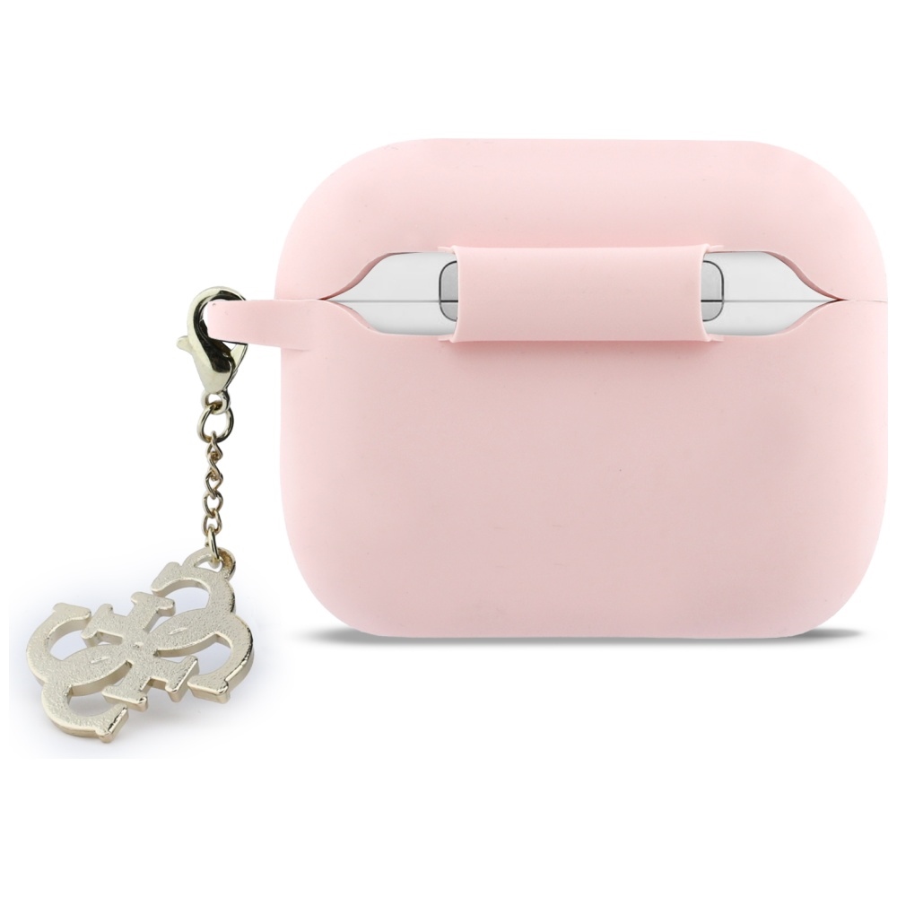 Guess Silikoninis 4G Charm Dėklas, skirtas AirPods Pro 3 Pink