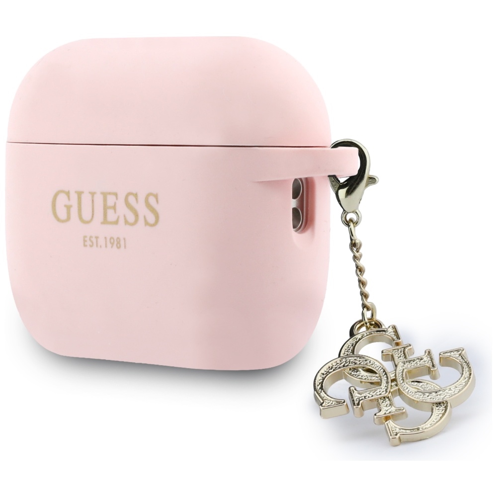 Guess Silikoninis 4G Charm Dėklas, skirtas AirPods Pro 3 Pink