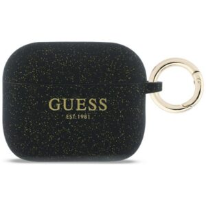 Guess Silikoninis blizgantis žiedo dėklas, skirtas AirPods Pro 3 - Black