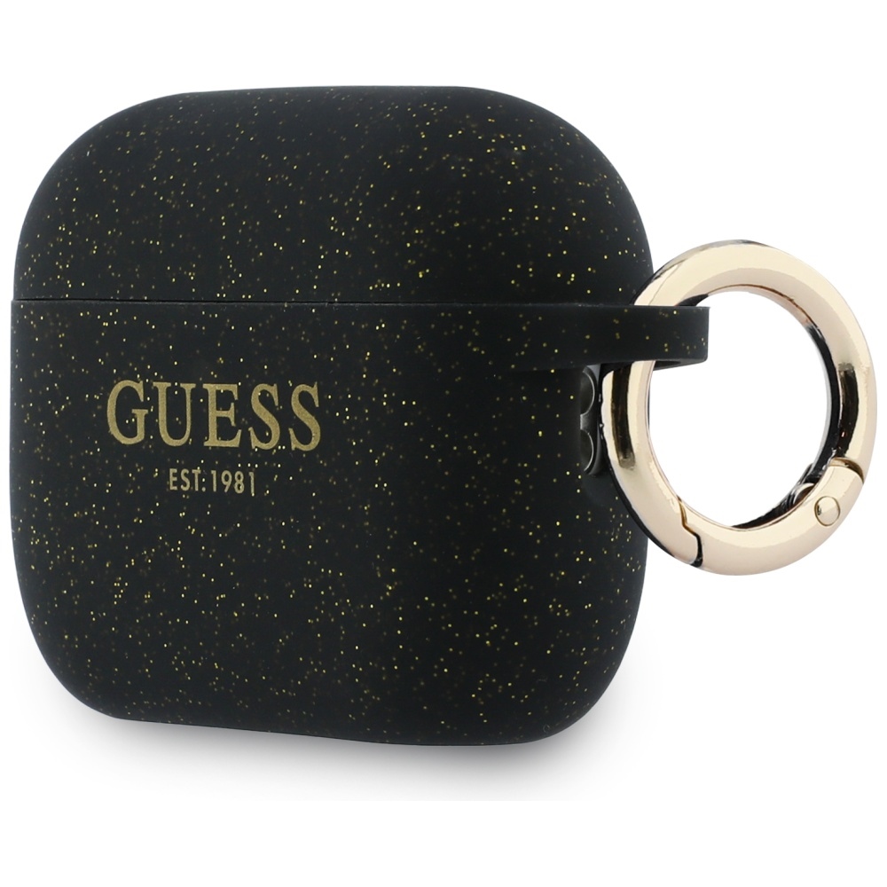 Guess Silikoninis blizgantis žiedo dėklas, skirtas AirPods Pro 3 - Black