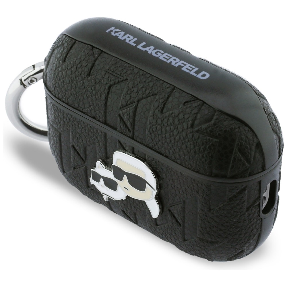 Karl Lagerfeld Monogram Karl & Choupette Head dėklas AirPods Pro 3 - juodas