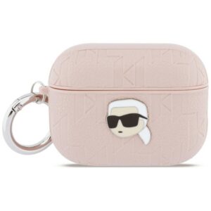 Karl Lagerfeld monograma Karl galvos dėklas, skirtas AirPods Pro 3 – rožinis