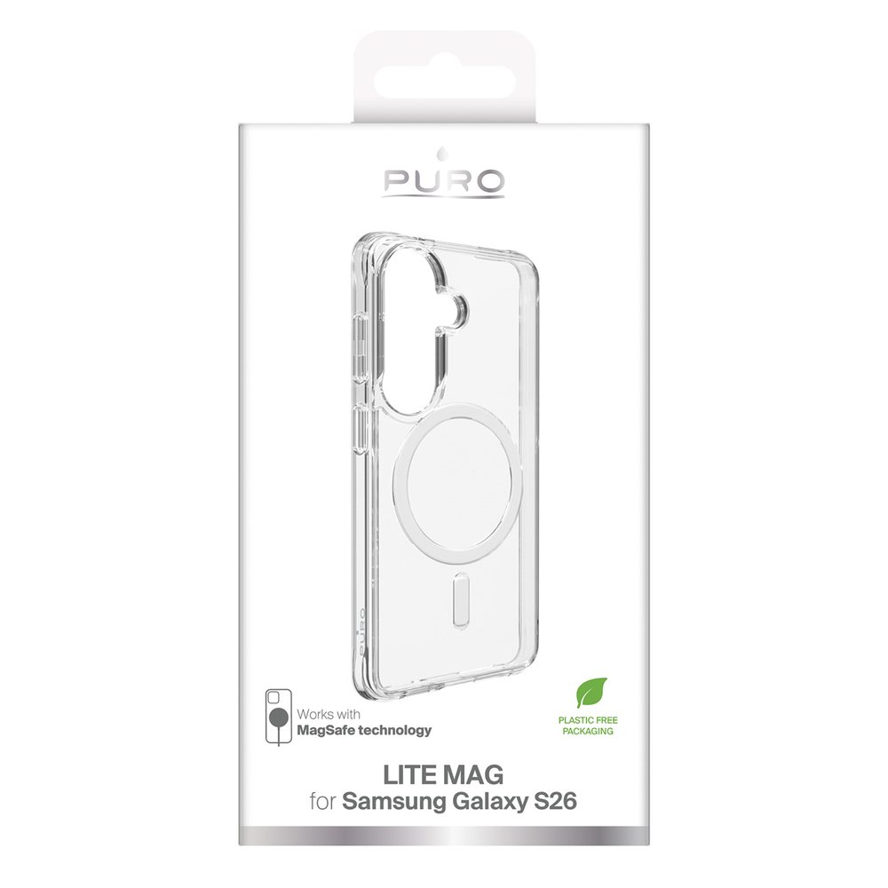 Puro LITE MAG Dėklas, skirtas Samsung Galaxy S26 Suderinamas su MagSafe - Skaidrus