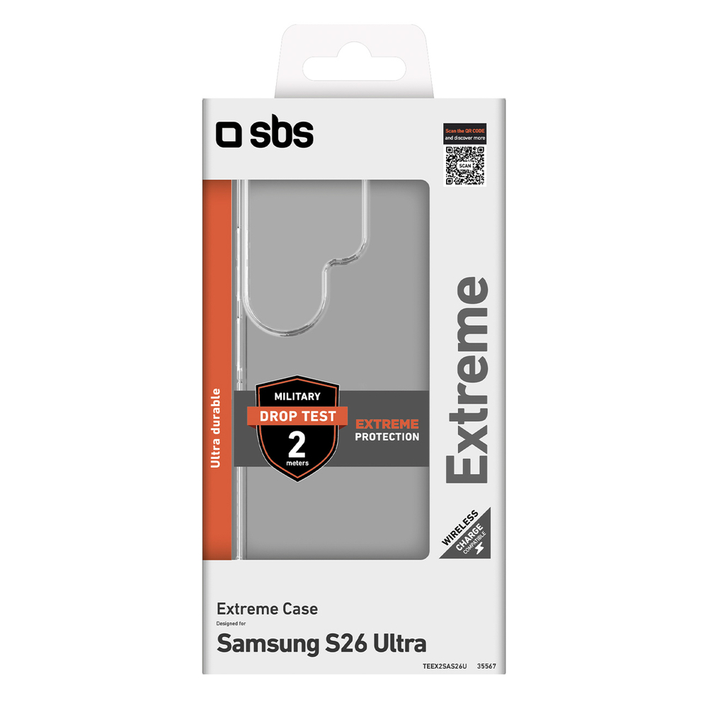 SBS Ekstremalus X2 Dėklas, skirtas Samsung Galaxy S26 Ultra – skaidrus