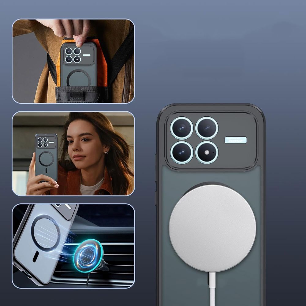 Dėklas Tech-Protect Magmat MagSafe Xiaomi Poco F8 Pro, matinis juodas