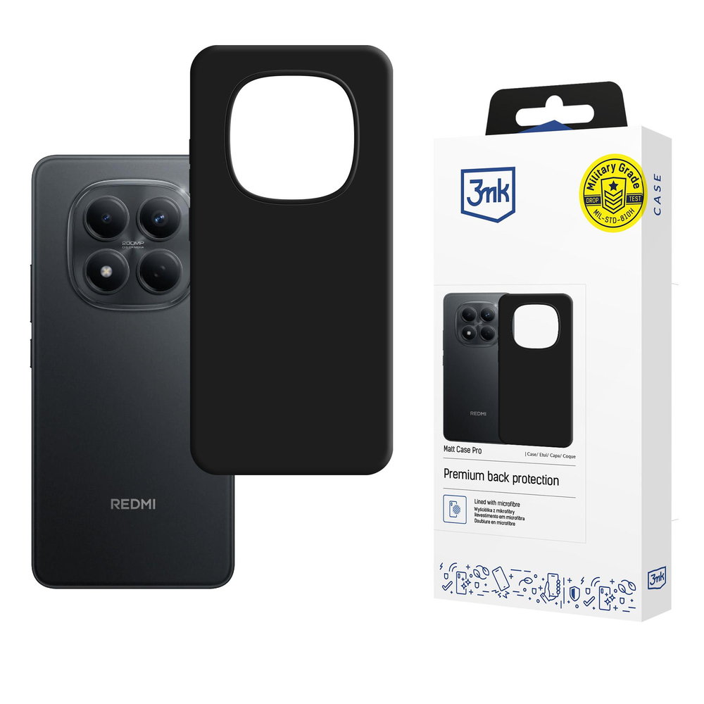 3mk Matt Case Pro dėklas, skirtas Xiaomi Redmi Note 15 Pro 4G - matinė juoda