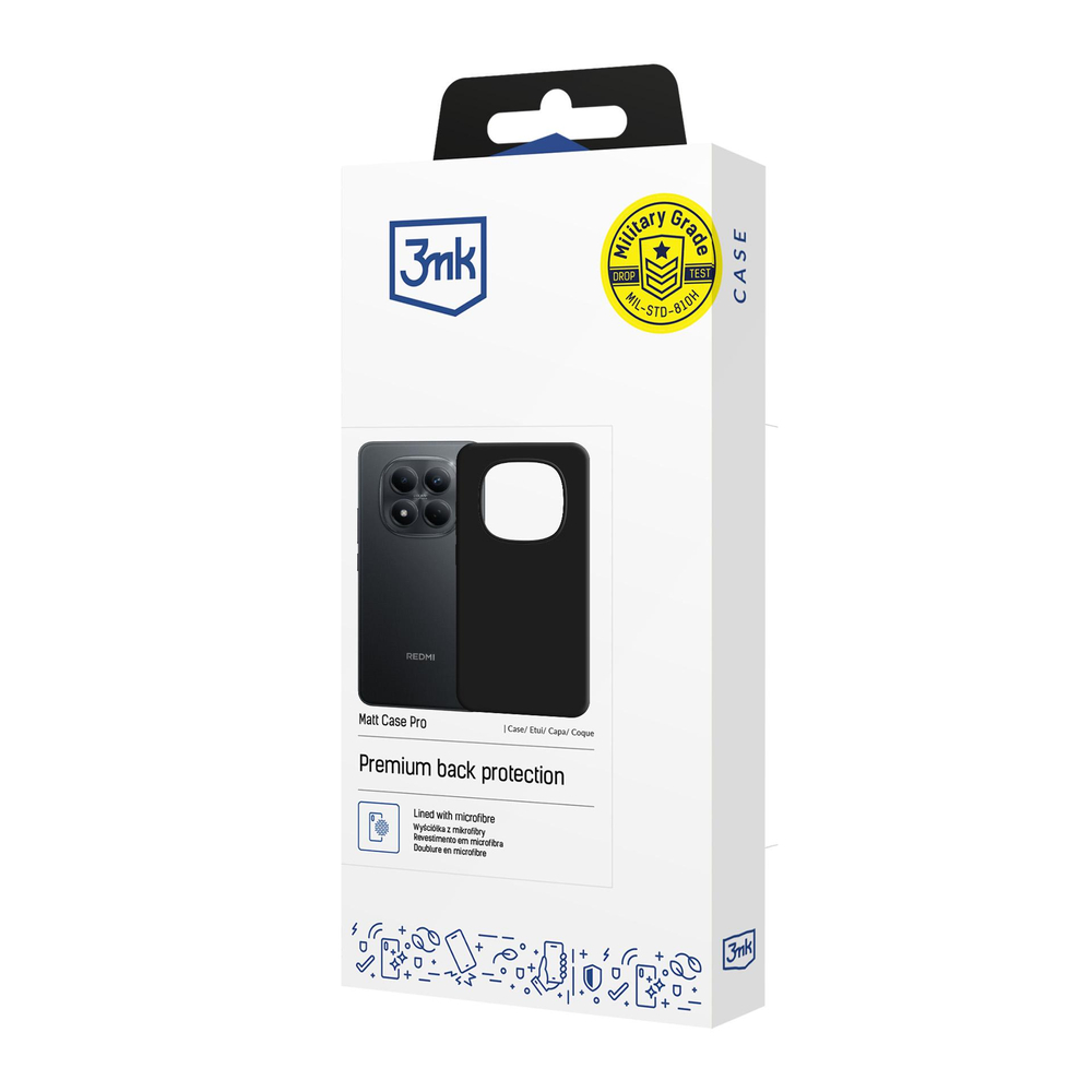 3mk Matt Case Pro dėklas, skirtas Xiaomi Redmi Note 15 Pro 4G - matinė juoda