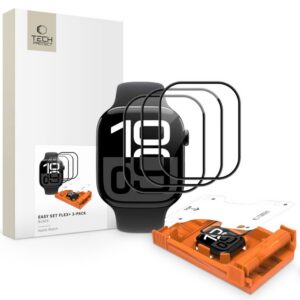 Apsauginis stiklas Tech-Protect Easy Set Flex+ Apple Watch 4/5/6/SE 1/2/3 (40 mm), 3 vnt., juodas