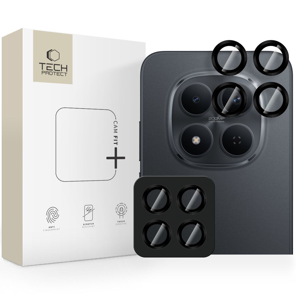 Kameros apsauginis stiklas Tech-Protect Camring Fit+ Xiaomi Poco M8 Pro / Redmi Note 15 Pro 5G / 15 Pro+ 5G, juodas