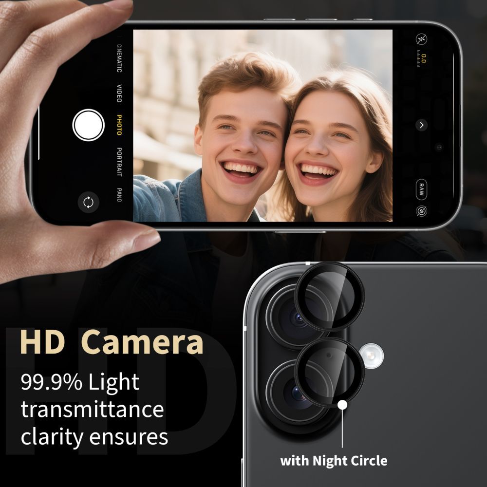 Kameros apsauginis stiklas Tech-Protect Camring Fit+ Xiaomi Poco M8 Pro / Redmi Note 15 Pro 5G / 15 Pro+ 5G, juodas