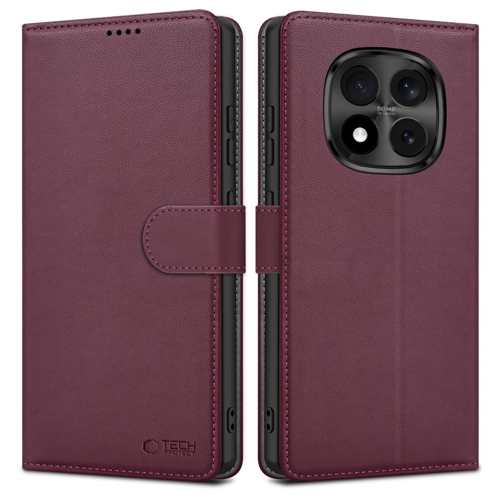 Dėklas Tech-Protect Wallet Xiaomi Redmi Note 15 Pro 5G, bordo