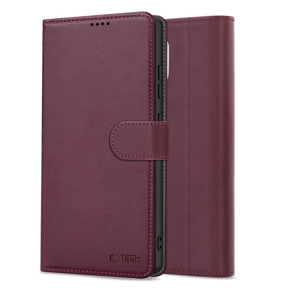 Dėklas Tech-Protect Wallet Xiaomi Redmi Note 15 Pro 5G, bordo