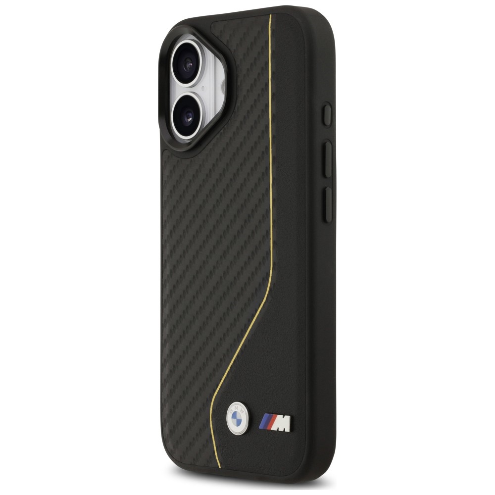 BMW M anglies linija ir logotipas MagSafe iPhone dėklas 17 - geltonas