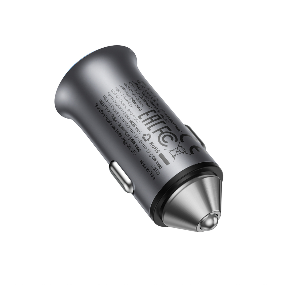 Acefast B16 95W USB-A + USB-C Automobilinis Įkroviklis - Pilkas