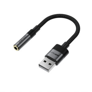 Acefast J13 USB-A į 3,5 mm mini jack adapteris - juodas