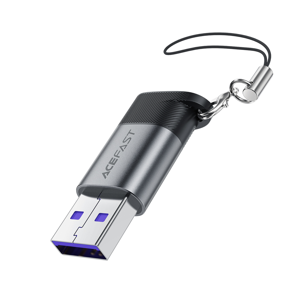 Acefast J8 USB-C - USB-A Adapteris - Pilka