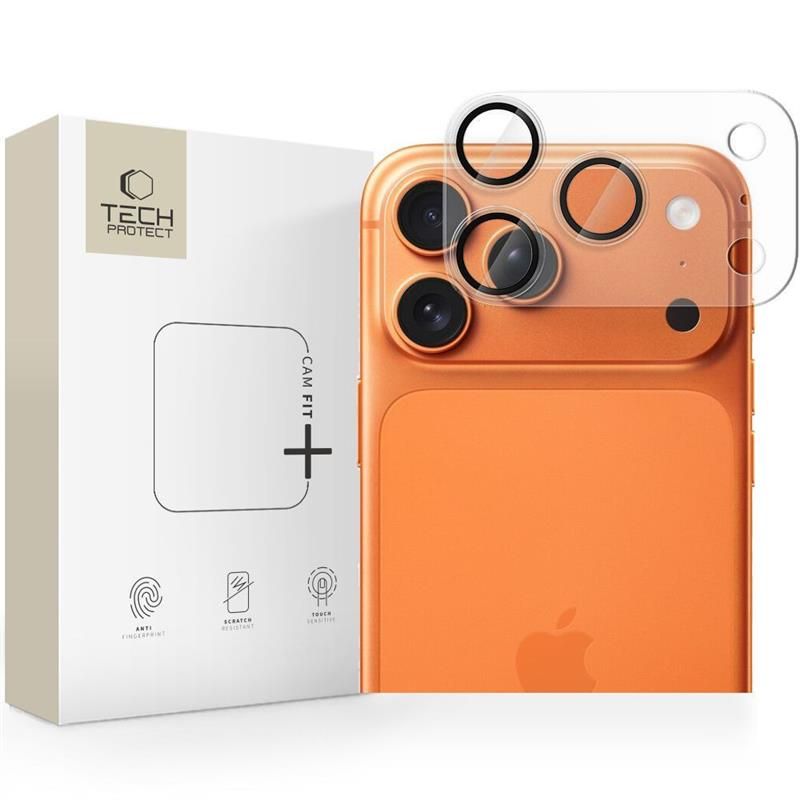 Kameros apsauginis stiklas Tech-Protect Camfull Fit+ iPhone 17 Pro, matinis skaidrus