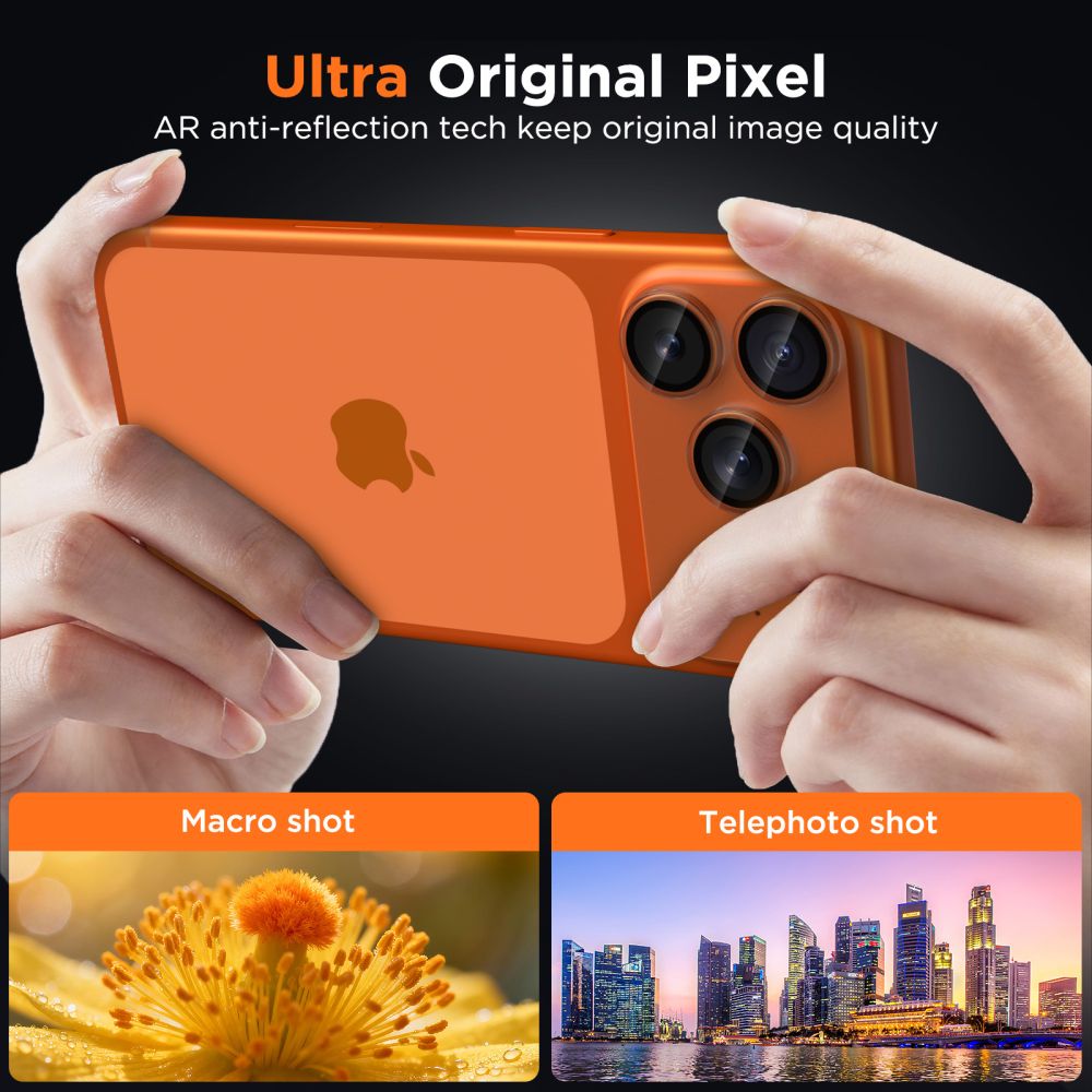Kameros apsauginis stiklas Tech-Protect Camfull Fit+ iPhone 17 Pro, matinis skaidrus