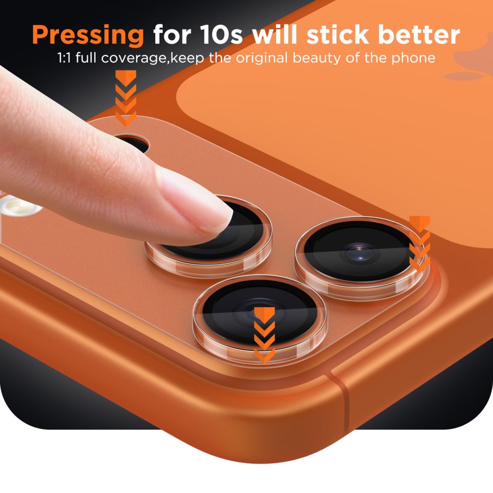 Kameros apsauginis stiklas Tech-Protect Camfull Fit+ iPhone 17 Pro, matinis skaidrus
