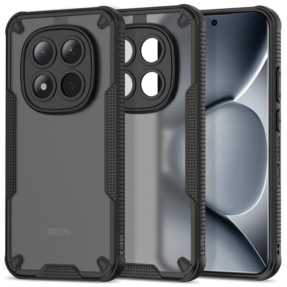 Dėklas Tech-Protect Rugged Shield Xiaomi Poco M8 Pro / Redmi Note 15 Pro+ 5G, matinis juodas