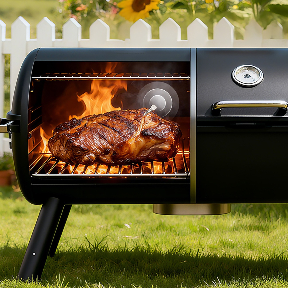 Meatmeet X Pro virtuvės termometras su Bluetooth/WiFi programa šildymui, orkaitei, rūkymo aparatui - juodas