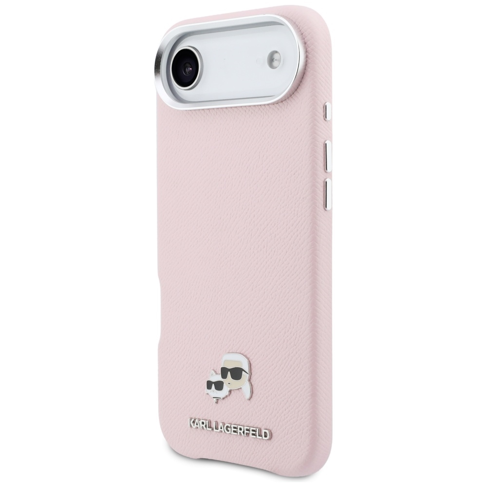 Karlas Lagerfeldas Karlas & Choupette galvos kaiščiai Saffiano MagSafe iPhone Air Case - Pink