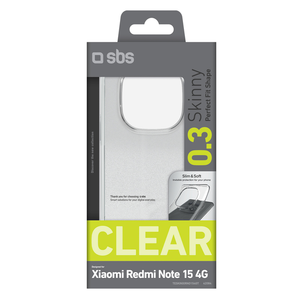 SBS Skinny viršelis, skirtas Xiaomi Redmi Note 15 4G - transparent