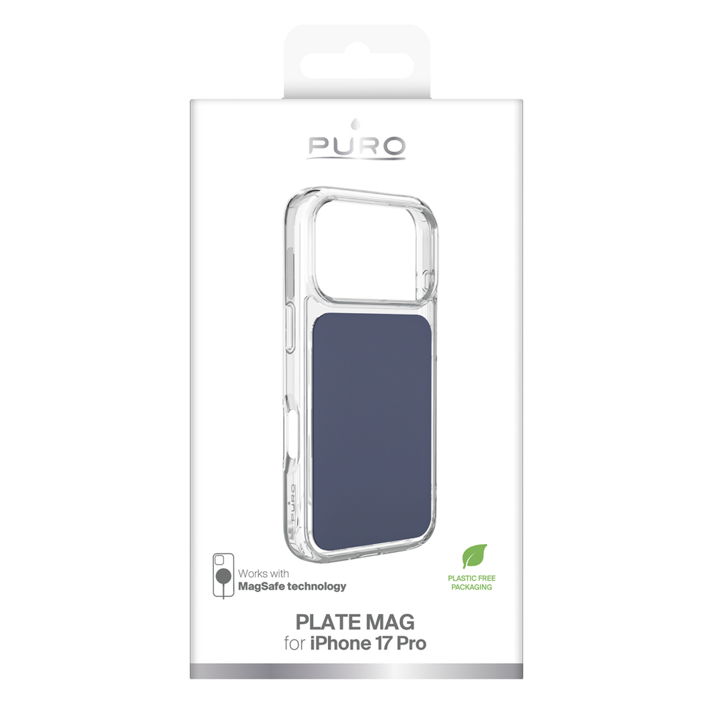 Puro Plate Mag dėklas, skirtas iPhone 17 Pro, suderinamas su MagSafe - mėlynas