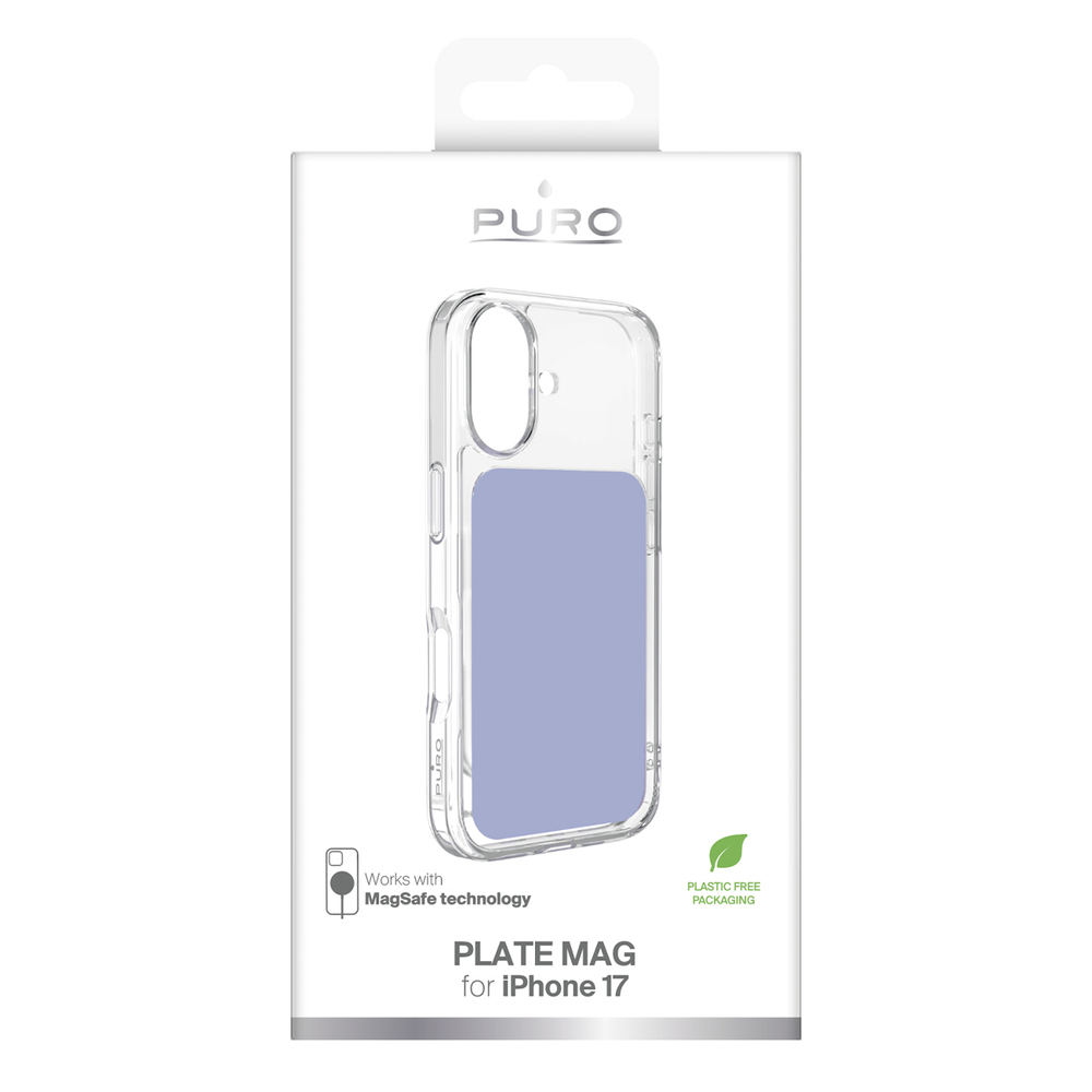 Puro Plate Mag dėklas, skirtas iPhone 17, suderinamas su MagSafe - violetinis