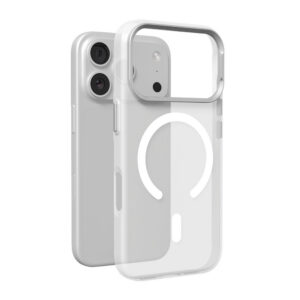 Puro Lightfeel dėklas iPhone 17 Pro, suderinamas su MagSafe - skaidrus ir baltas
