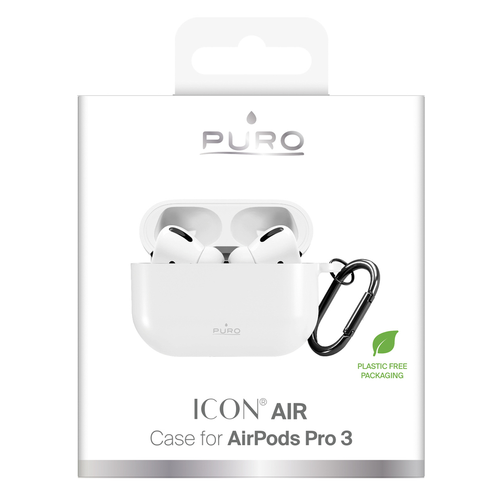 Puro Icon Case, skirtas AirPods Pro 3 – baltas