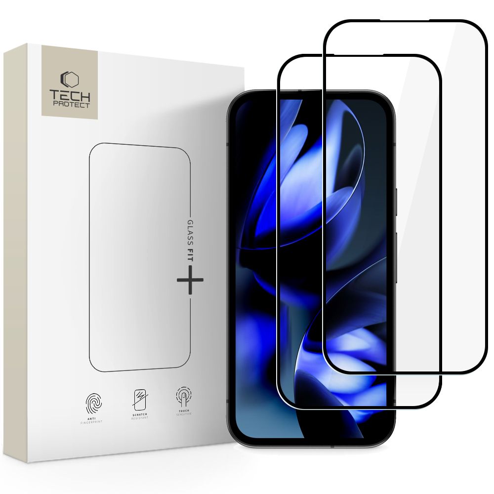Apsauginis stiklas Tech-Protect Glass Fit+ Google Pixel 9A / 10A, 2 vnt., juodas