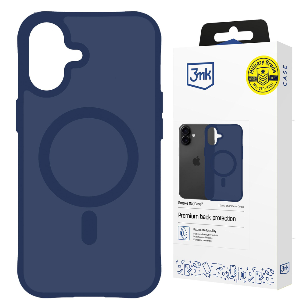 3mk Smoke MagCase, skirtas iPhone 17 – mėlynai permatomas