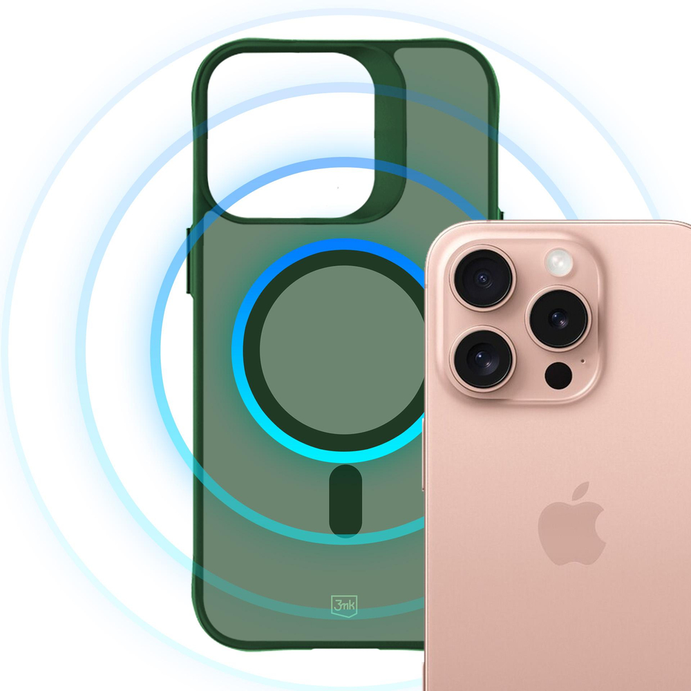3mk Smoke MagCase, skirtas iPhone 16 Pro Max – žaliai permatomas