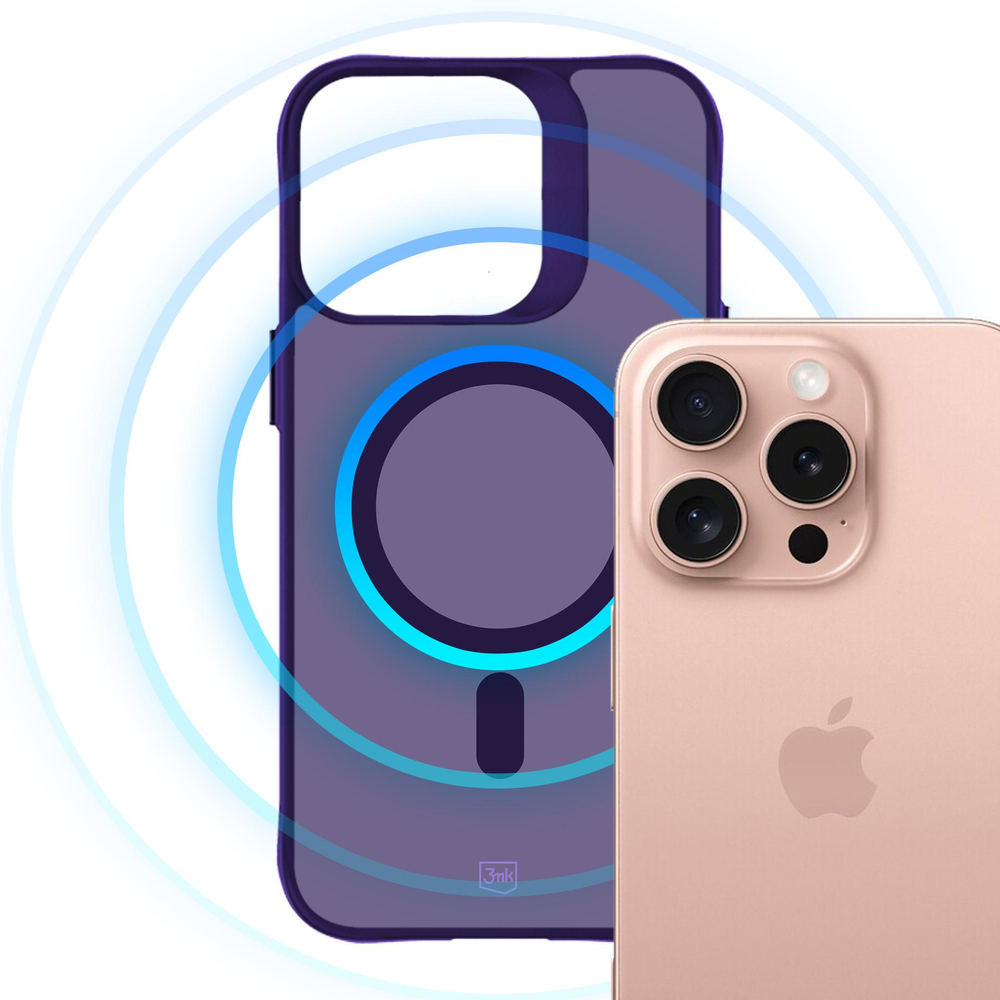 3mk Smoke MagCase dėklas, skirtas iPhone 16 Pro Max – purpurinis permatomas