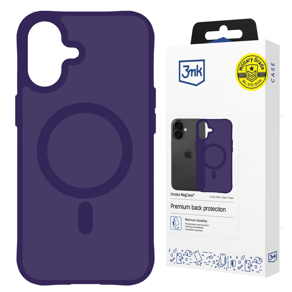 3mk Smoke MagCase dėklas, skirtas iPhone 17 - purpurinis permatomas