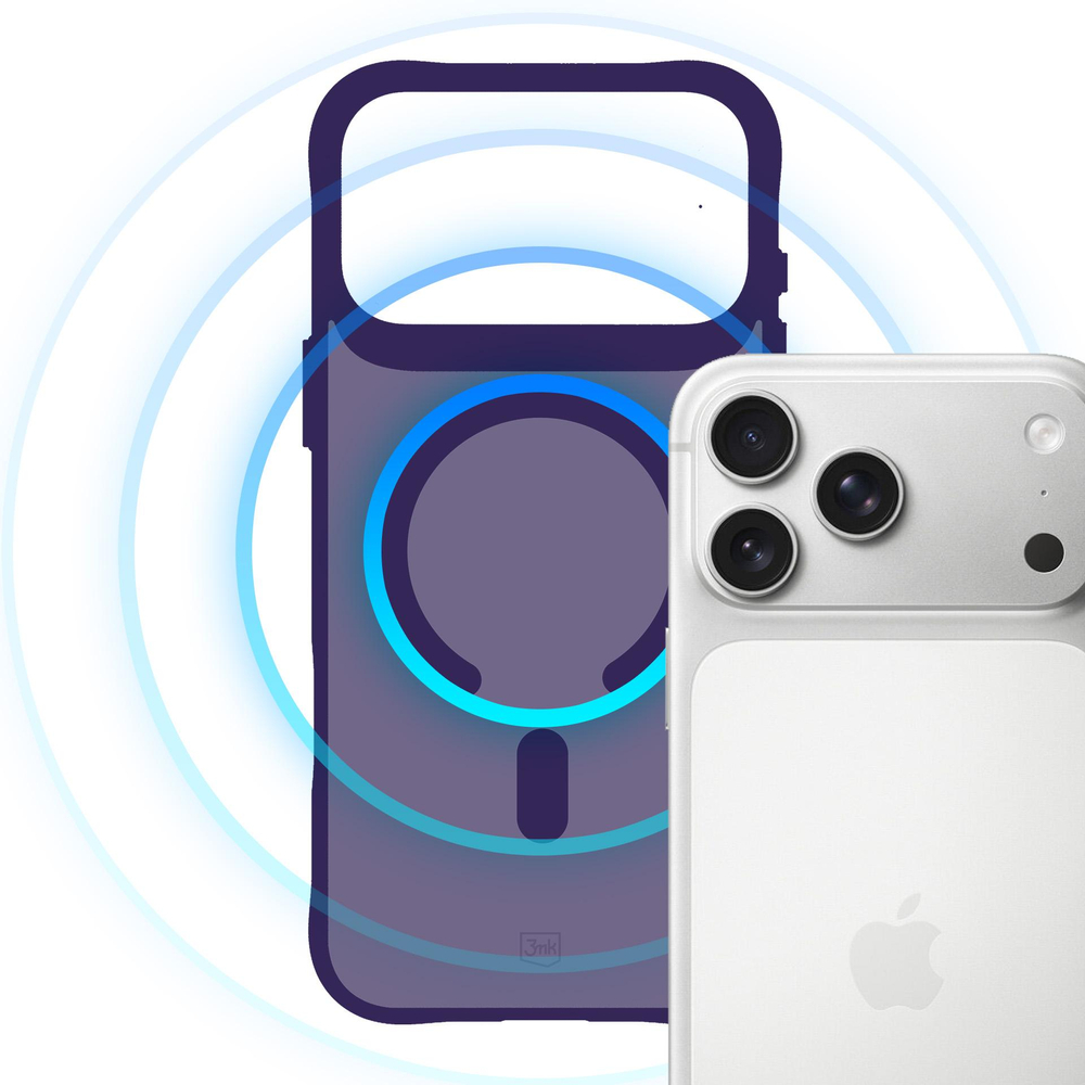 3mk Smoke MagCase dėklas, skirtas iPhone 17 Pro – purpurinis permatomas