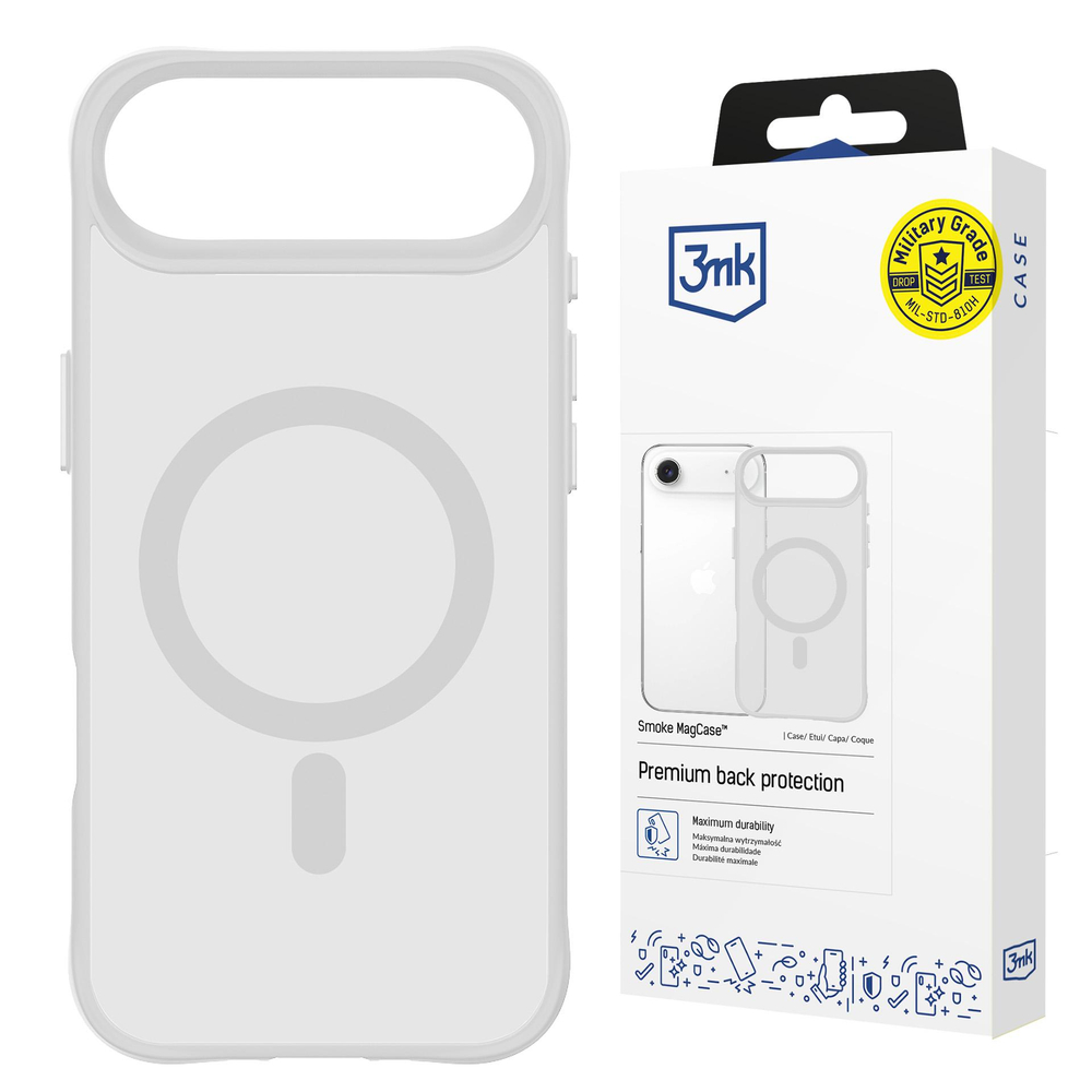 3mk Smoke MagCase, skirtas iPhone Air – baltas permatomas
