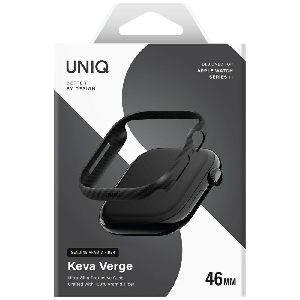 Uniq Keva Verge dėklas, skirtas Apple Watch 46mm - juodas