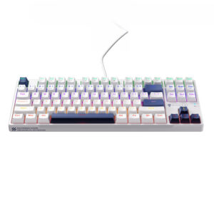 Machenike K500B-B87 laidinė mechaninė žaidimų klaviatūra su fonine šviesa, Red Switch - Balta