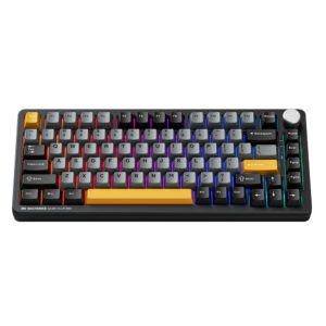Machenike K600-B82W laidinė mechaninė foniniu šviesa leidiama žaidimo klaviatūra GR Silver Switch - juoda