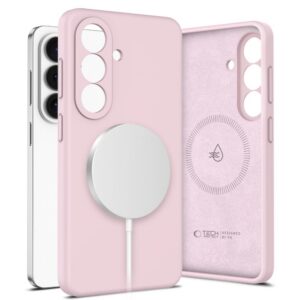 Dėklas Tech-Protect Silicone MagSafe Samsung Galaxy S26, perlamutrinis rožinis