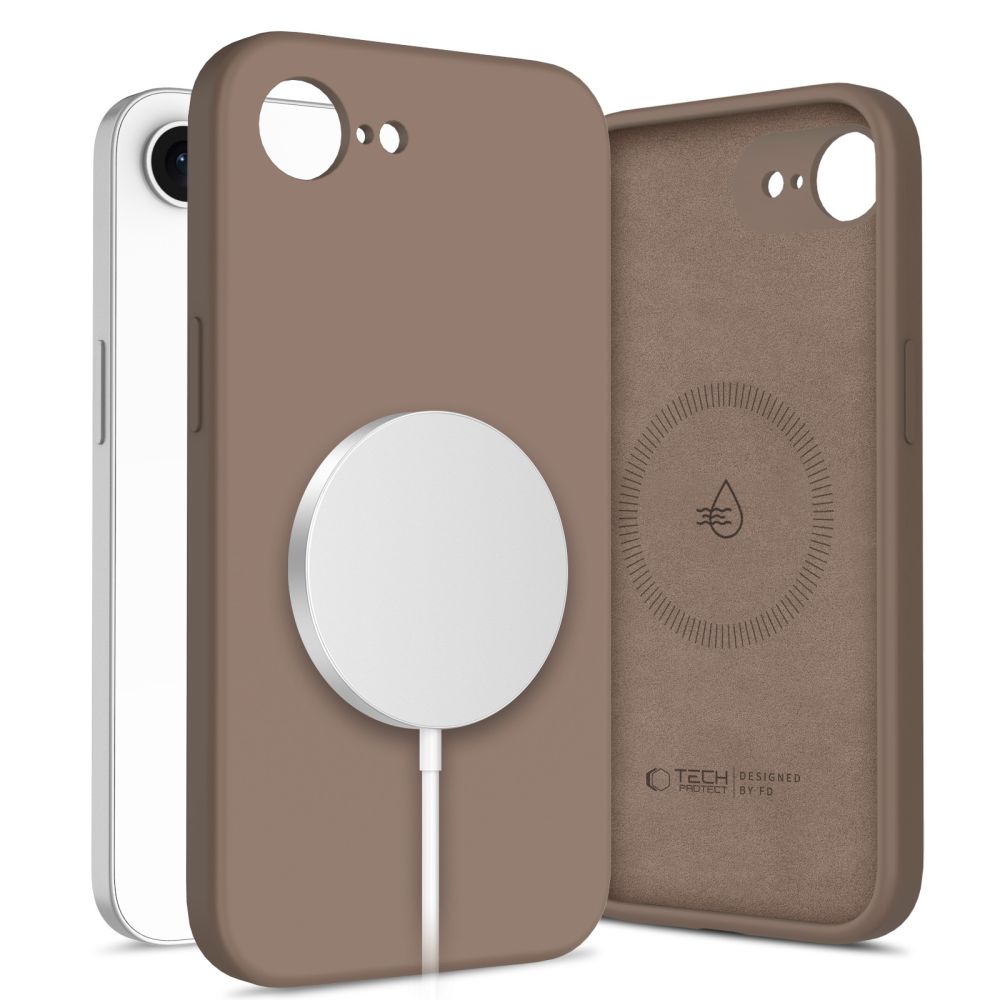 Dėklas Tech-Protect Silicone MagSafe iPhone 16e / 17e, šokoladinis rudas