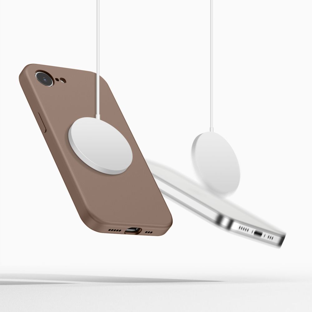 Dėklas Tech-Protect Silicone MagSafe iPhone 16e / 17e, šokoladinis rudas