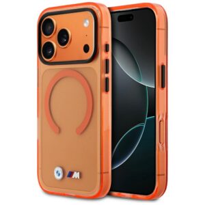 BMW M IML Metal Logos MagSafe dėklas iPhone 17 Pro Max - Pro oranžinis
