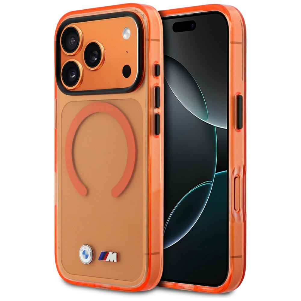 BMW M IML Metal Logos MagSafe dėklas iPhone 17 Pro Max - Pro oranžinis