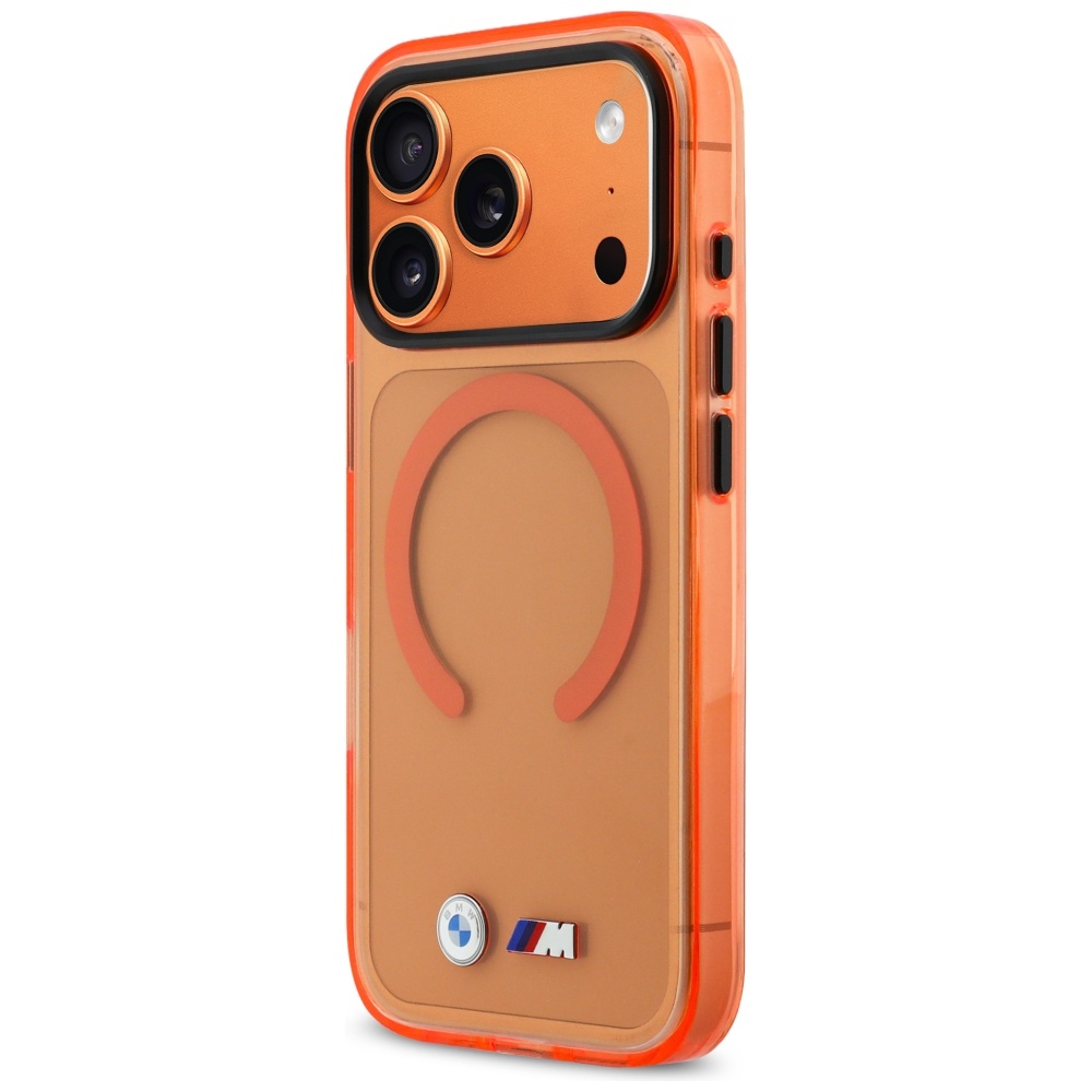 BMW M IML Metal Logos MagSafe dėklas iPhone 17 Pro Max - Pro oranžinis