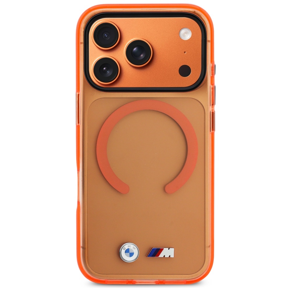 BMW M IML Metal Logos MagSafe dėklas iPhone 17 Pro Max - Pro oranžinis