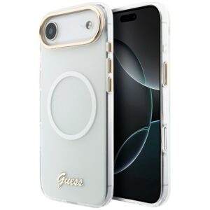 Guess IML Gradient Script Metal MagSafe Dėklas, skirtas iPhone Air - White