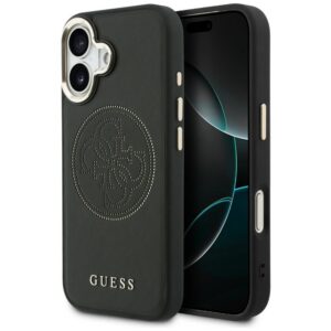 Guess Perforuotas 4G MagSafe dėklas, skirtas iPhone 17 - black